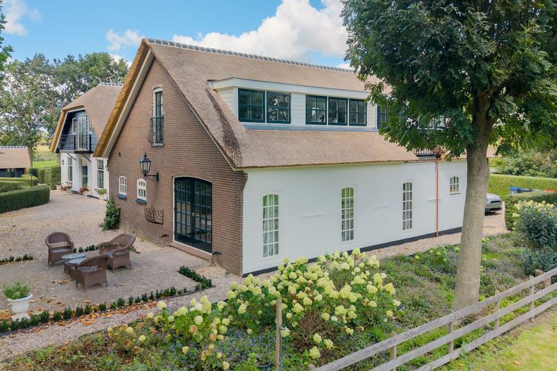 Achtergevel met dakkapel in het riet